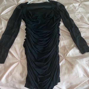 Black mesh party dress